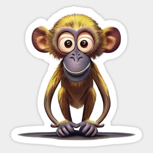 Funny Little Squirrel Monkey Pattern Sticker